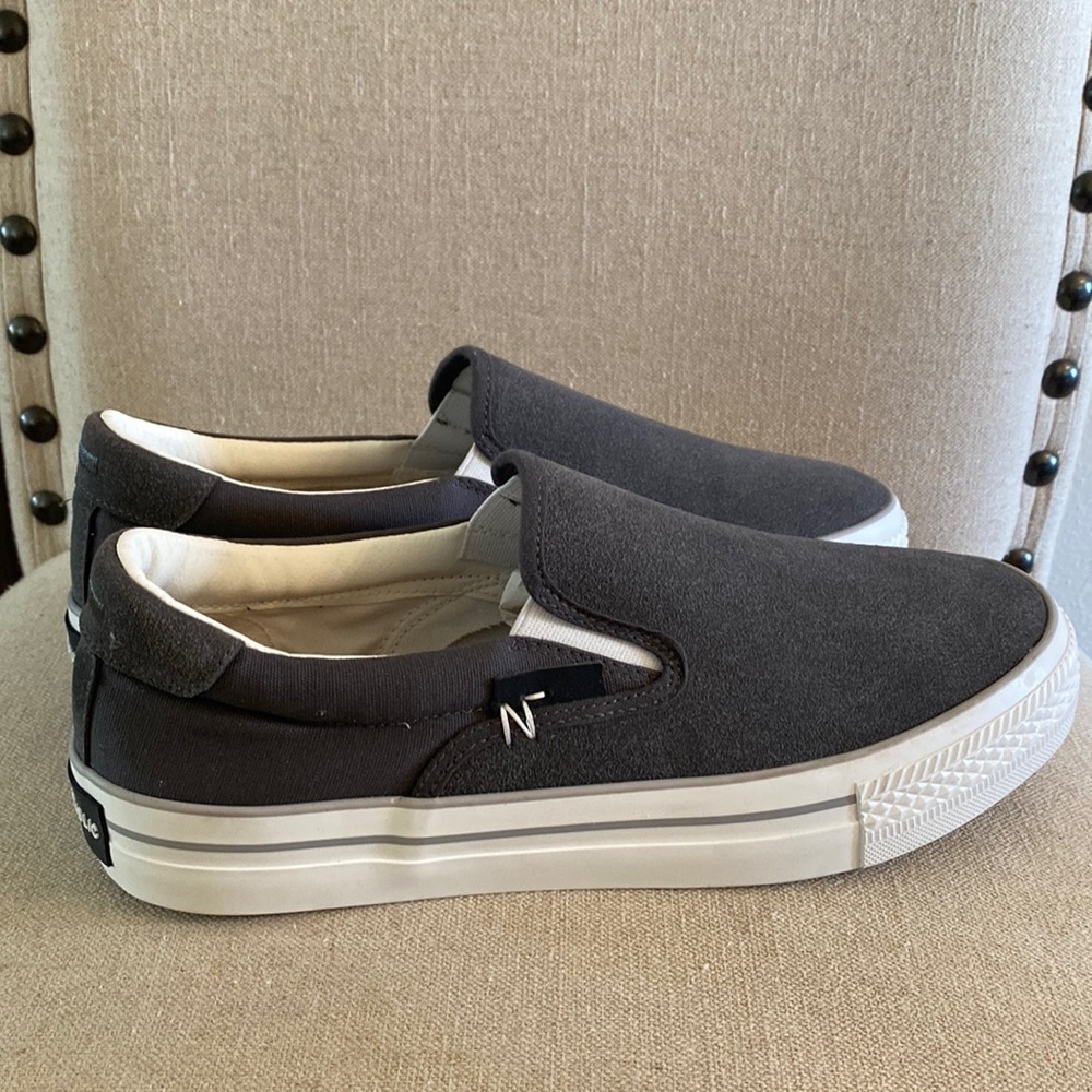 New Republic Slip On Deck Shoes Sneakers Dark Gray White Size 7.5